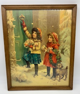 lot 4 image: Antique - Circa 1939 - Christmas Lithograph by Francis Braundage