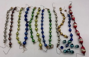 lot 97 image: Vintage STRING Mercury Glass Ornaments including Japan and Germany - QTY 12