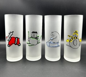 lot 259 image: Set of 4 DARTINGTON DESIGNS Frosted Holiday Highball Glasses