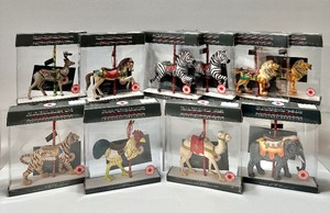 lot 310 image: MIB VINTAGE 1980s KURT S. ADLER and SMITHSONIAN Collection Carousel Animal Ornaments