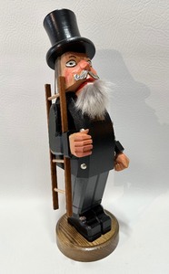 lot 311 image: VINTAGE Chimney Sweep NUTCRACKER with Rabbit Fur Beard - GERMANY