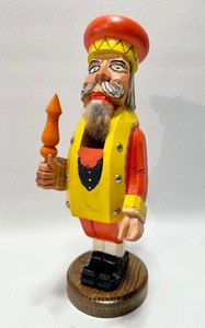 lot 312 image: VINTAGE Yellow and Orange NUTCRACKER with Rabbit Fur Beard - GERMANY
