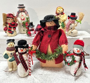 lot 315 image: Assorted Decorative SNOWMAN Figures including WOOD, RESIN and FELT