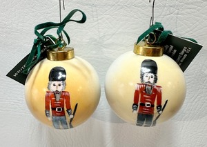 lot 328 image: Pair of HAND PAINTED PORCELAIN Nutcracker Ball Ornaments by SVENDSEN DESIGNS