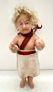 lot 276 image: RARE ANTIQUE Wax Over Composition Angel - WEST GERMANY