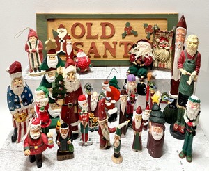 lot 342 image: So Many Santas HUGE Figurine Bundle including WOODEN Sign