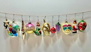 lot 356 image: Assorted GLASS ORNAMENTS including VINTAGE SHINY BRITE and DEPT. 56