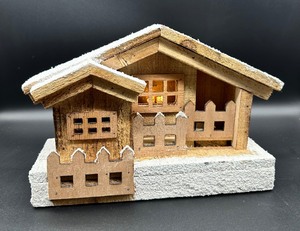 lot 269 image: WOODEN LED Holiday Houses - QTY 4 