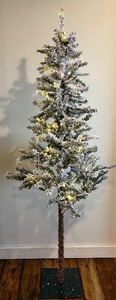 lot 373 image: Flocked ALPINE CHRISTMAS TREE - LED - Battery Operated - 5