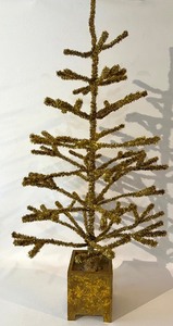 lot 374 image: Vintage Antique Gold Tinsel Christmas Tree