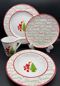 lot 389 image: DISNEY Mickey Mouse Christmas Dinnerware Set - SEE ALL PHOTOS