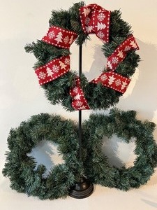 lot 408 image: Faux Evergreen Wreaths - QTY 3 - #1