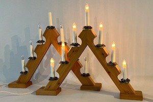 lot 418 image: Pair of Scandinavian KONSTSMIDE Lighted Candelabras