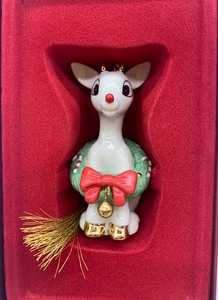 lot 305 image: LENOX Holiday Rudolphs Christmas Spirit Ornament,  NIB