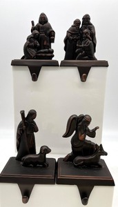 lot 454 image: Set of 4 Metal Nativity Christmas Stocking Hangers