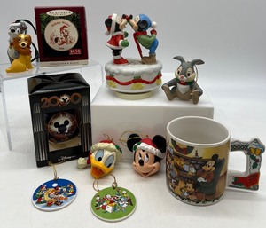 lot 456 image: Its a DISNEY Christmas  Music Box, Ornaments, Mug and More