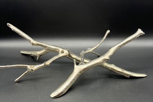 lot 467 image: Pair of Silver Metal TWIG Candle Holders