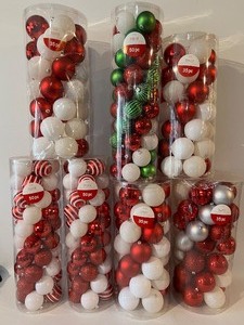 lot 468 image: ASHLAND Shatterproof Red, White and Green Ornaments NIB - QTY 255