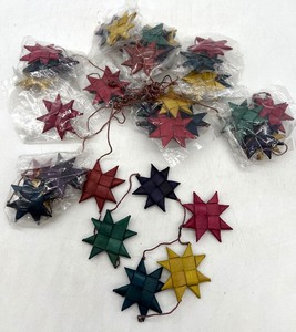 lot 52 image: Multi Colored Origami Star Shaped Ornaments