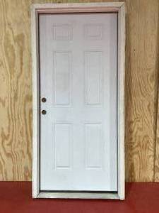 lot 022 image: 36 x 80 Right Hand Inswing Steel Entry Door with Frame