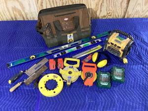 lot 060 image: Tool Set with DeWalt Jobsite Radio, Bucket Boss Tool Bag, and More