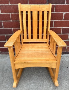 lot 7 image: Wooden Rocker Rocking Chair IndoorOutdoor Porch