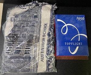 lot 20 image: Austin Throw Blanket and Three Yearbooks