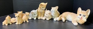 lot 24 image: Seven Piece LOT of Hard Resin Kittens