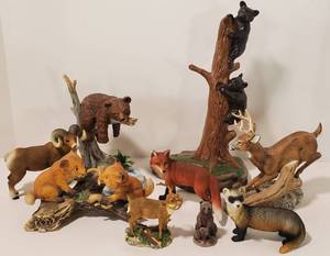 lot 38 image: 9 Piece LOT of Wildlife Figurines - Homco, Home Interior