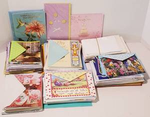 lot 40 image: Large LOT of Greeting Cards - Get Well, Thinking of You, Thank You, Wedding, Envelopes