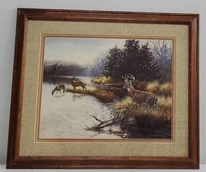 lot 44 image: Look to at the Watering Hole by Julie Crocker Framed Artwork
