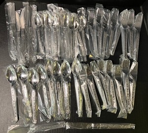 lot 28 image: Mexicali Rose Stainless Steel Flatware by INTERPUR Japan- NOS New Old Stock 50 PC LOT