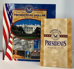 lot 41 image: United States Presidential Dollar Coin Book and Thirty-Six Coins