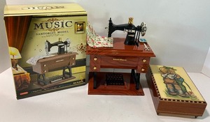 lot 69 image: German Hummel Music Box and a Sartorius Model Music Box Vintage Sewing Machine