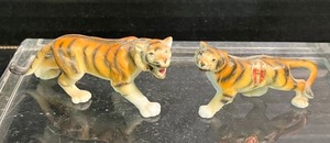 lot 96 image: Pair of Bone China Tiger Figurines