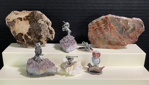 lot 88 image: Pewter and Geode Figurines
