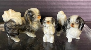 lot 90 image: Family of Three Pekingese Porecelain Dogs Bone China