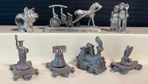 lot 113 image: Seven Miniature Pewter Figurines