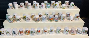 lot 115 image: Fifty Piece LOT - Birds and Butterfly Thimbles