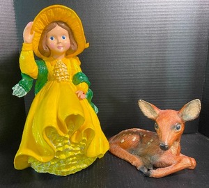 lot 98 image: Ceramic Girl and Deer