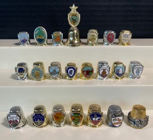 lot 107 image: LOT of Twenty-Two Tourist Thimbles