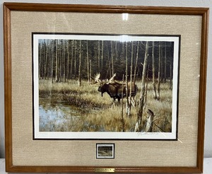 lot 180 image: Signed and Numbered Print by Michael Sieve Monarch of the North - Moose 9021500