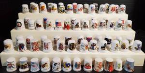 lot 157 image: LOT of Seventy Thimbles - Holiday, Clown, Religious and More
