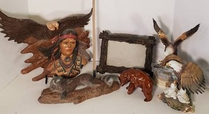 lot 158 image: Vintage Herters Farbenglass Arrow and American Indian Decor Lot