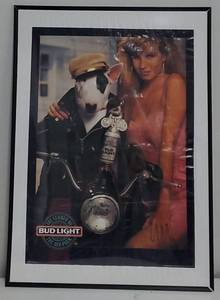 lot 150 image: Vintage 1980s BUD Light Beer Spuds Mackenzie Framed Poster