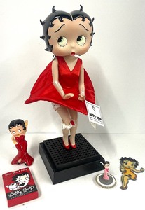 lot 11 image: Vintage Danbury Mint Betty Boop Porcelain Doll in Box and Xtras