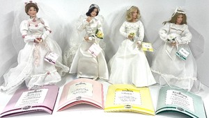lot 15 image: Ashton Drake Porcelain Galleries Century of Beautiful Brides Collection Lot of 4 Dolls with Boxes