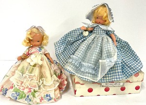 lot 19 image: Antique Bisque Storybook Dolls by Nancy Ann Lot of 2 Ring Around the Rosy and Saturdays Child