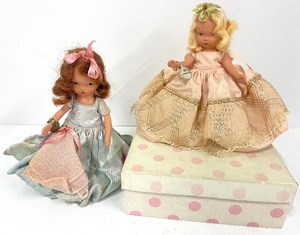lot 20 image: Wednesdays Child and Cinderella Went to the Ball Antique Storybook Dolls by Nancy Ann Bisque Dolls