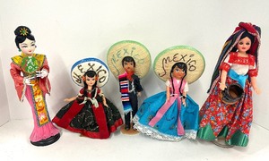 lot 39 image: International Souvenir Folk Art Style Dolls Lot of 5